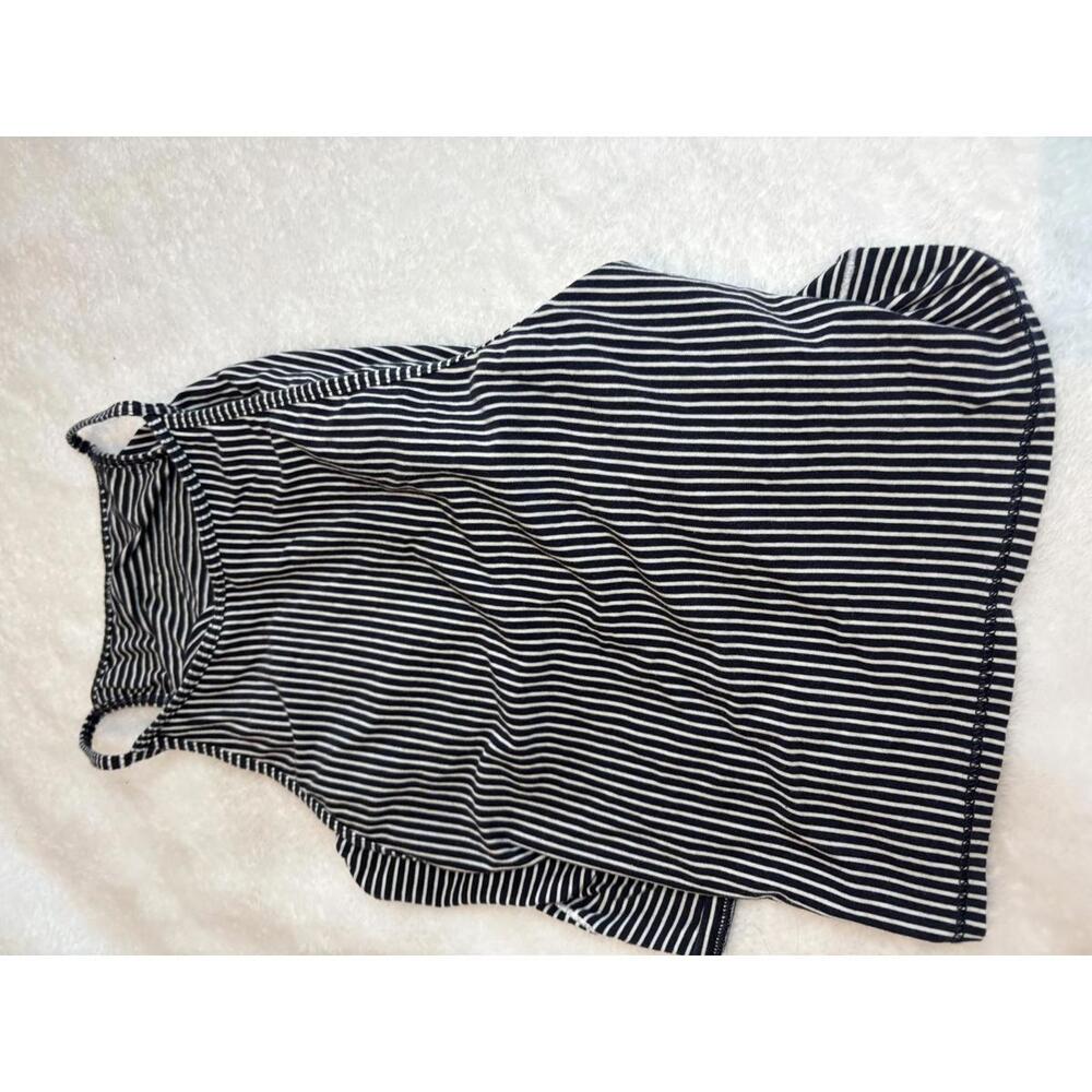 Black and White Striped Tank Top with Spaghetti Straps